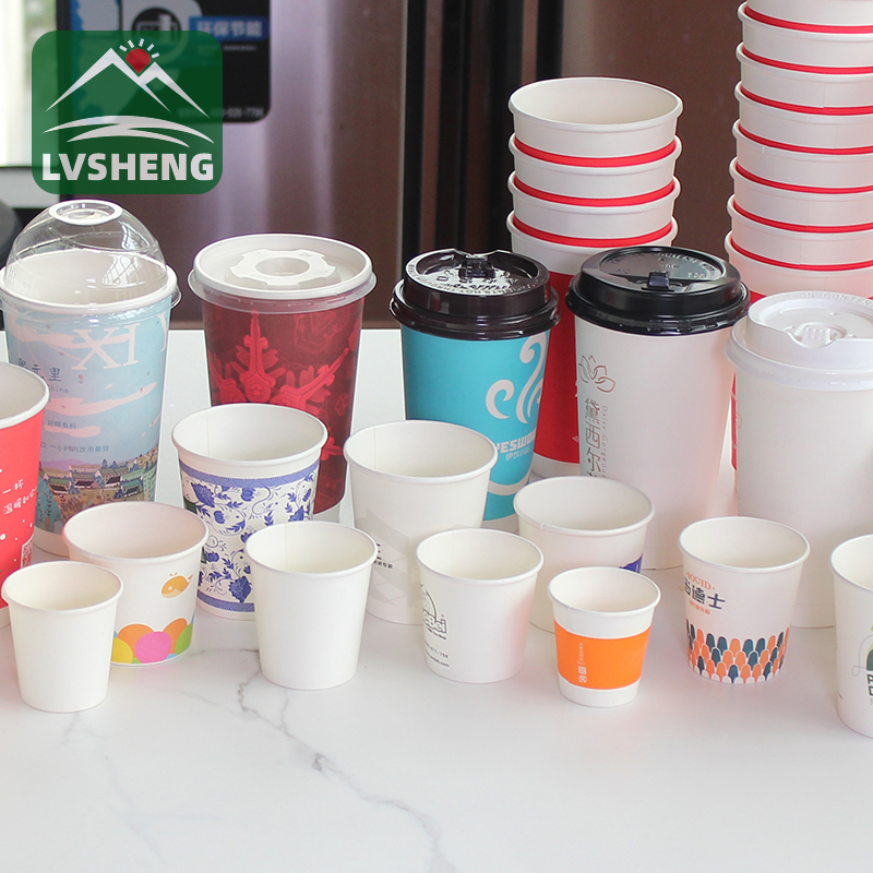 Ilogo yangokwezifiso yomkhiqizi iphrintiwe ukupakishwa kwe-Takeout Coffee Cup elahlwayo