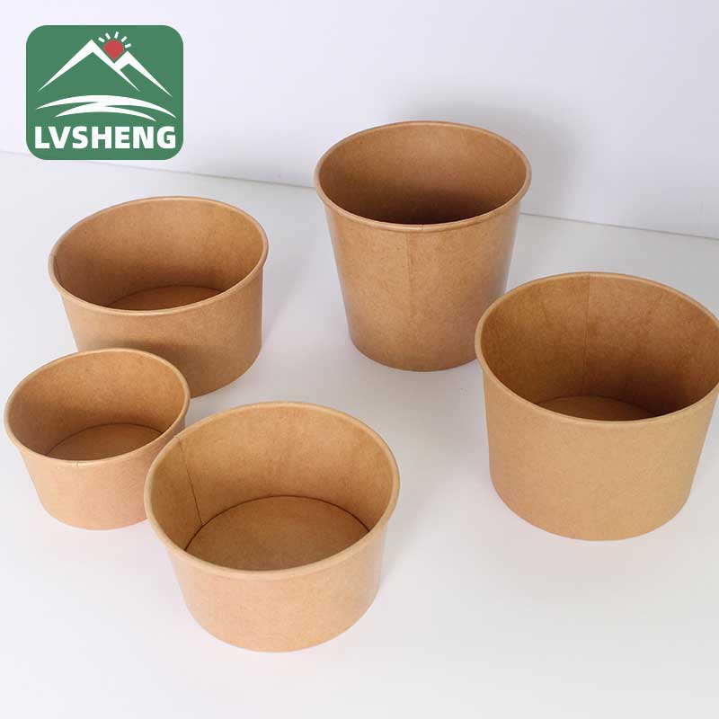 I-Biodegradable Kraft Paper Salad Bowl With Lid