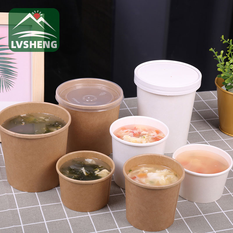 I-Hot Kraft Paper Soup Bowls Cups